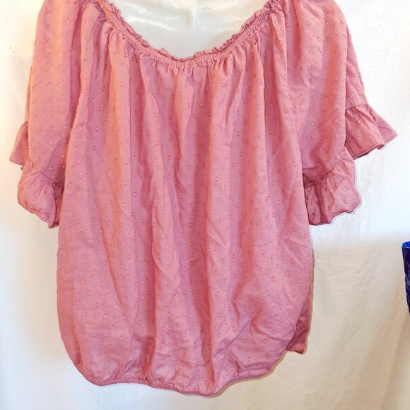 Maurices Pink Embroidered Medium top Peasant - Picture 2 of 3